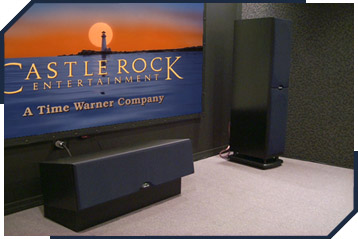 Front corner - showing Polk speaker setup